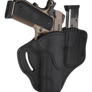 1791 Gunleather BH1M1SBLR BH1M1 Combo OWB 01 Stealth Black Leather Belt Slide Fits 4-5" 1911