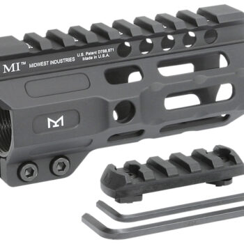 Midwest Industries MICRM45 Combat  Black Hardcoat Anodized 6061-T6 Aluminum 4.50" Picatinny/M-LOK