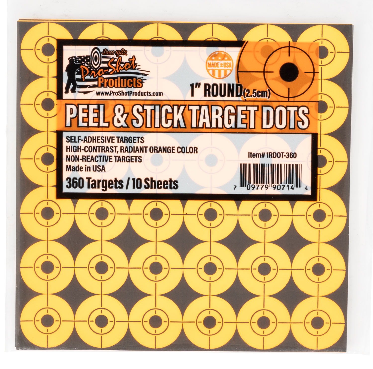 Pro-Shot 1RDOT360 Peel & Stick Target Dots Self-Adhesive Paper Orange 1" Dot 10Pack/360Targets 3 Pro-Shot 1RDOT360 Peel & Stick Target Dots Self-Adhesive Paper Orange 1" Dot 10Pack/360Targets