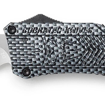 CobraTec Knives LCFCTK1LDS CTK-1  Large 3.75" OTF Drop Point Part Serrated D2 Steel Blade/ Carbon Fiber Aluminum Handle Features Glass Breaker Includes Pocket Clip