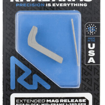 Rival Arms RA72G001D Magazine Release  Compatible w/Glock Gen3 (Except 21SF) Extended, Silver Aluminum