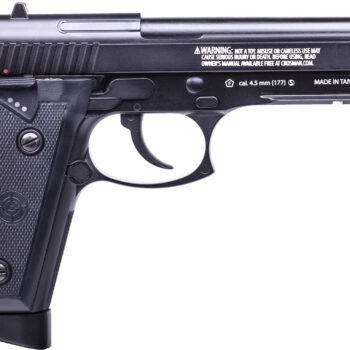 Crosman PFAM9B Full Auto Air Pistol CO2 177 BB 20rd Smooth Bore Brass Barrel, Blow Back Action, Fixed Front/Notched Rear Sights, Full Metal Frame, Black Polymer Grips, Selector Safety