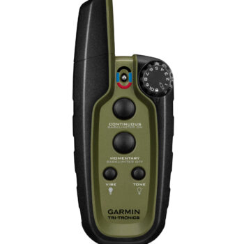 Garmin 0100120550 Sport Pro Handheld Green w/BarkLimiter, LED Beacon Lights, 1-Hand Operation, Water-Resistant Rechargeable Li-ion Up to 3 Dogs .75 Mile Range