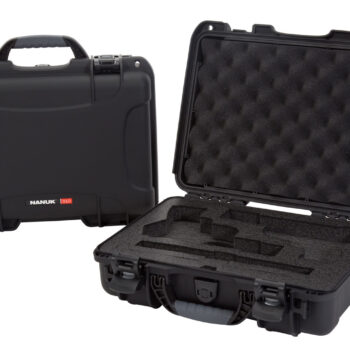 Nanuk 910CLASG1 910 Classic 2 Up Pistol Case Black Polymer w/ Latches & Closed-Cell Foam Padding 13.20" L x 9.20" W x 4.10 " H Interior Dimensions