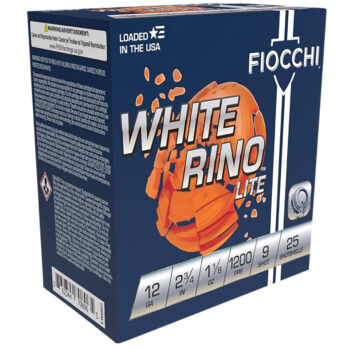 Fiocchi 12WRNL9 Exacta Target White Rino Lite 12Gauge 2.75" 1 1/8oz 9Shot 25 Per Box/10 Case