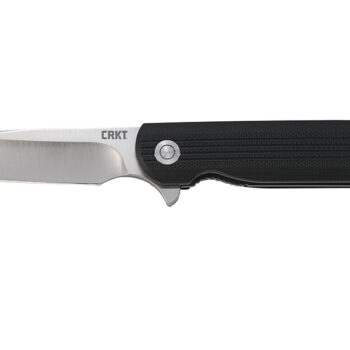 CRKT 3810 LCK +  Large 3.62" Folding Drop Point Plain Satin 8Cr13MoV SS Blade/ Black GRN Handle Includes Pocket Clip
