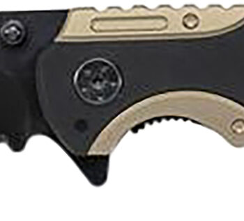 Smith & Wesson Knives SWP13BSCP M&P  3.50" Folding Drop Point Part Serrated Stonewashed 8Cr13MoV SS Blade/Black & Tan Aluminum Handle Includes Pocket Clip