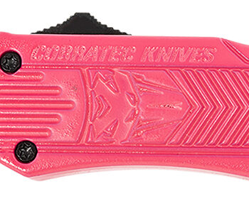 CobraTec Knives SPKCTK1SDAGNS CTK-1  Small 2.75" OTF Dagger Plain D2 Steel Blade, Pink Aluminum Handle Features Glass Breaker