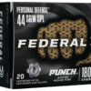 Federal PD44SP1 Punch Personal Defense 44S&W Spl 180gr Jacketed Hollow Point 20 Per Box/10 Case 1 140930