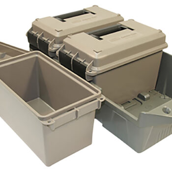 MTM Case-Gard AC3C 3-Can Ammo Crate  50Cal Dark Earth/Army Green Polypropylene