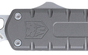 CobraTec Knives CTEGRYM390DNS Enforcer  3.25" OTF Drop Point Plain M390 Steel Blade/Gray Aluminum Handle