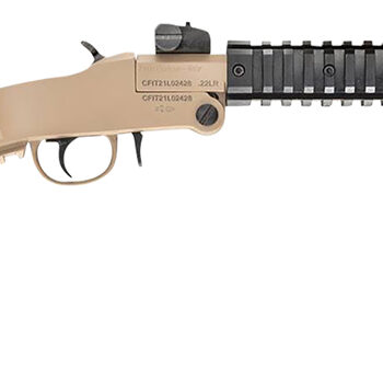 Chiappa Firearms 500255 Little Badger  Full Size 22 LR, 1 Shot 16.50" Desert Sand Cerakote Steel Barrel, Desert Sand Cerakote Quad Picatinny Receiver, Desert Sand Cerakote Wire Frame Stock, Right Hand