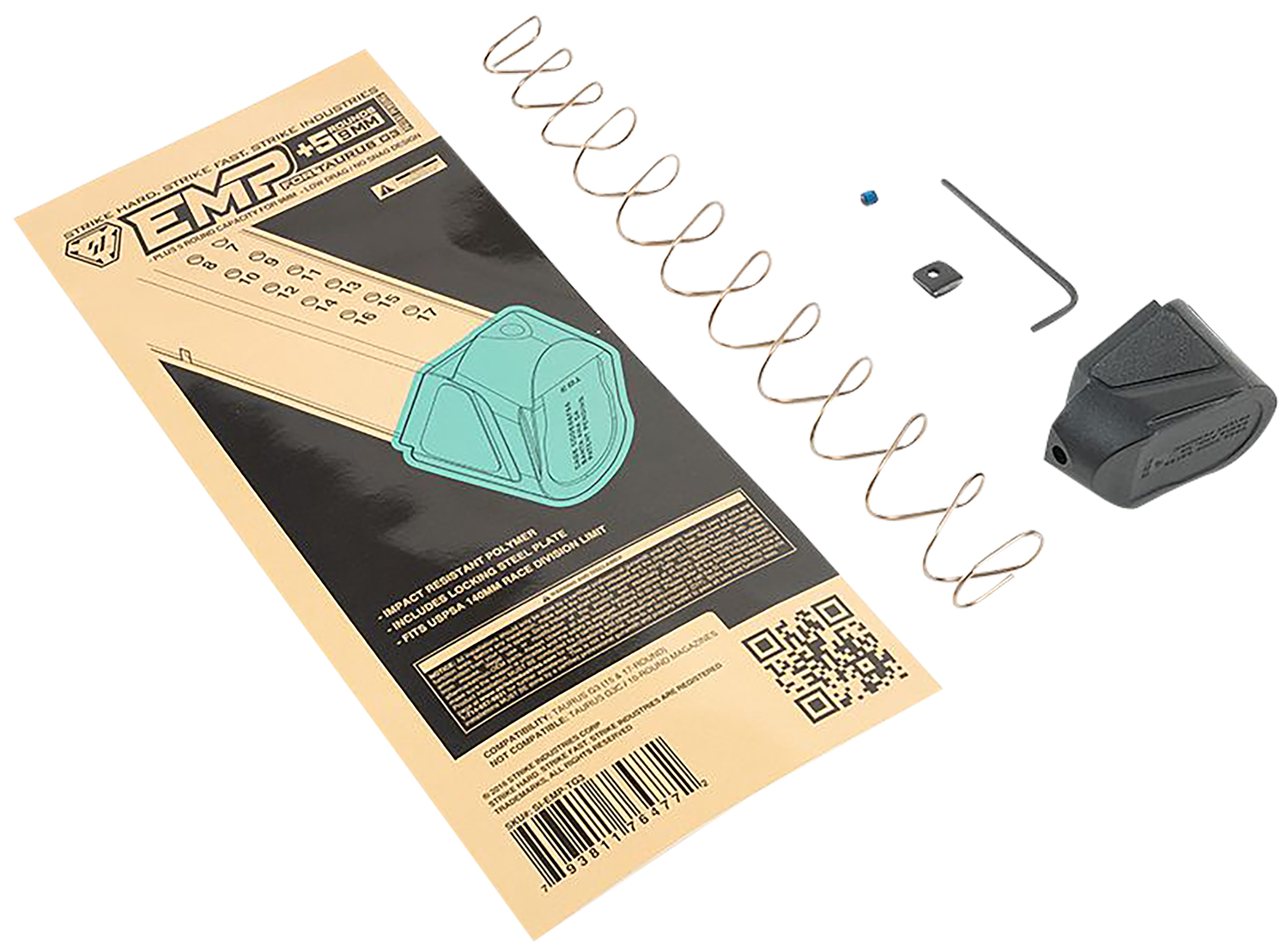 Strike Industries EMPTG3 Enhanced Magazine Plate Extended +5rd 9mm Luger Black Polymer for Taurus G3 3 Strike Industries EMPTG3 Enhanced Magazine Plate Extended +5rd 9mm Luger Black Polymer for Taurus G3