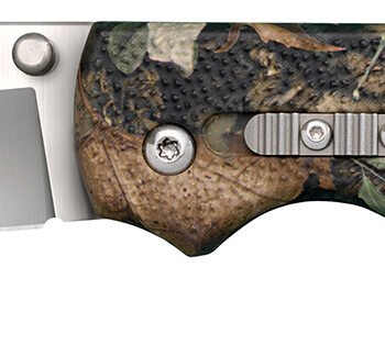 Cold Steel CS23JE Double Safe Hunter 3.50" Folding Clip Point Plain Satin 8Cr13MoV SS Blade/ Camo GFN Handle Includes Pocket Clip