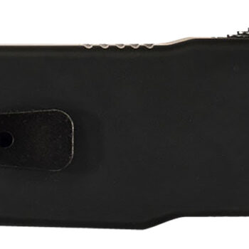 Templar Knife SZBR321 Premium Weighted  Small 3" OTF Drop Point Plain Black Oxide Stonewashed D2 Steel Blade, 4.50" Black Aluminum/Rubber Handle