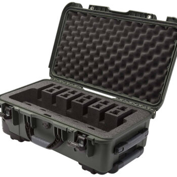 Nanuk 9356UP6 935 6 Up Pistol Case Olive Polymer w/ Closed-Cell Foam Padding 22" L x 14" W x 9" H Interior Dimensions