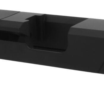 TacFire  Replacement Slide  9mm Luger Graphite Black Cerakote Stainless Steel with Optics Cut & Slide Ports for Glock 26 Gen3