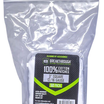 Breakthrough Clean BTCPS350 Square Cleaning Patches  100% Cotton 50 Pack For 12-16 Guage