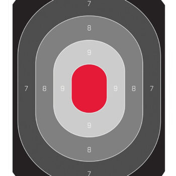 Birchwood Casey 37053 EZE-Scorer Silhouette Oval Target Hanging Paper All Firearms 23" x 35" Black/Gray/Red 5 Targets