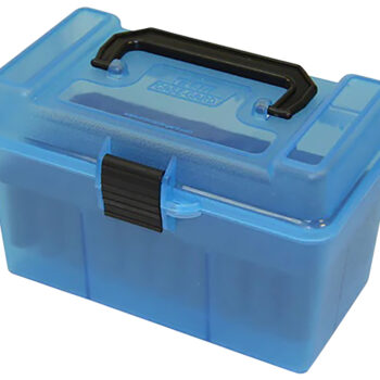 MTM Case-Gard H50RL24 Deluxe Ammo Box  Multi Clear Blue Polypropylene 50rd