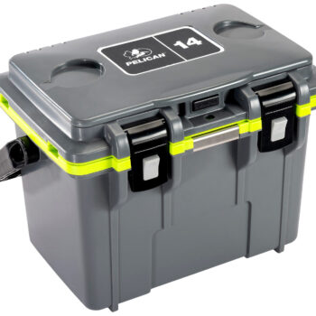 PELICAN 14Q-1-DKGRYEGRN 14QT ELITE COOLER GRY/GRN