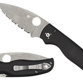 Spyderco C229GP Shaman  3.58" Folding Plain Stonewashed CPM S30V SS Blade/Black Textured G10 Handle Includes Pocket Clip
