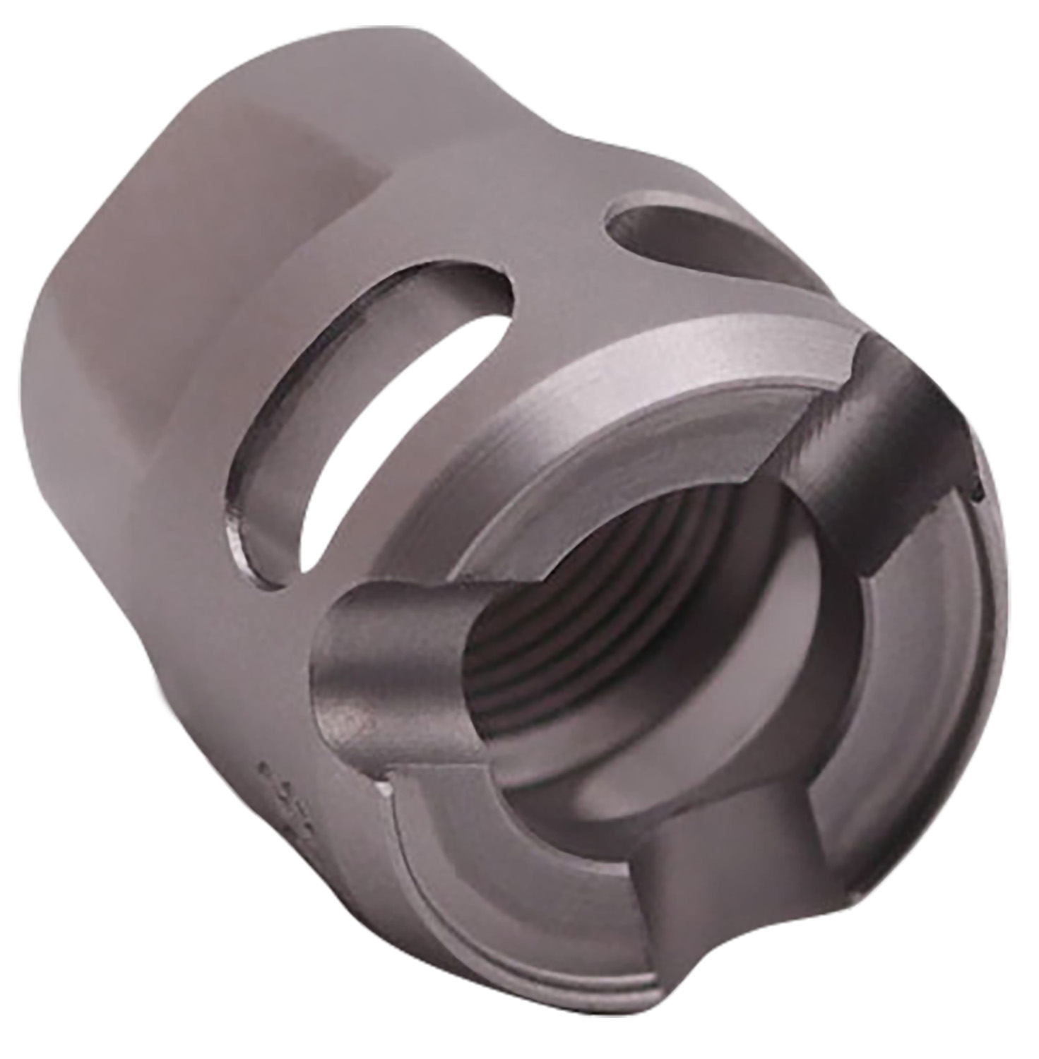 True Precision Inc TPYMICROSS Micro Compensator Y-Type Satin Stainless 416R Stainless Steel 1/2"x28 Threads 9mm/380 ACP 3 True Precision Inc TPYMICROSS Micro Compensator Y-Type Satin Stainless 416R Stainless Steel 1/2"x28 Threads 9mm/380 ACP