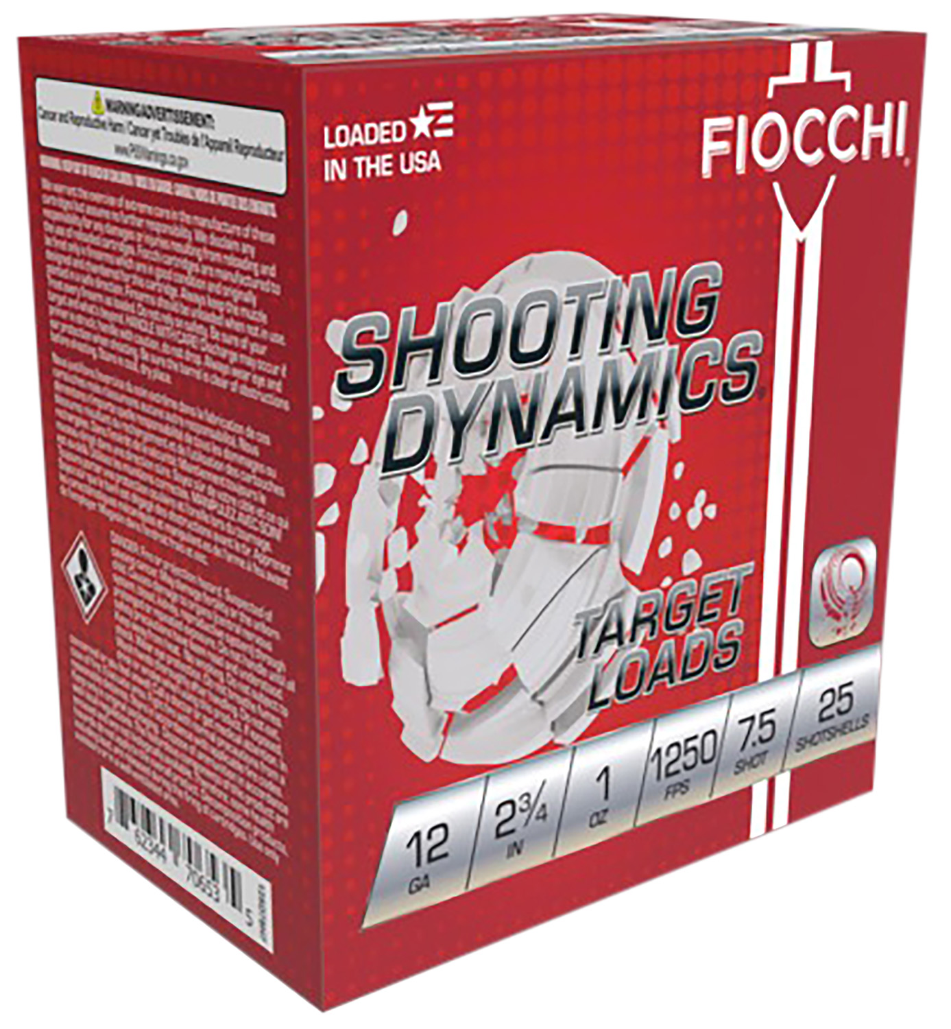 Fiocchi 12SD1X75 Shooting Dynamics 12Gauge 2.75" 1oz 7.5Shot 25 Per Box/10 Case 3 Fiocchi 12SD1X75 Shooting Dynamics 12Gauge 2.75" 1oz 7.5Shot 25 Per Box/10 Case