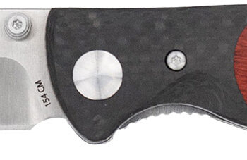 CobraTec Knives CTBRN Baron  EDC 3.25" Folding Drop Point Plain Satin 154CM SS Blade, 4.25" Carbon Fiber/Pakkawood Handle