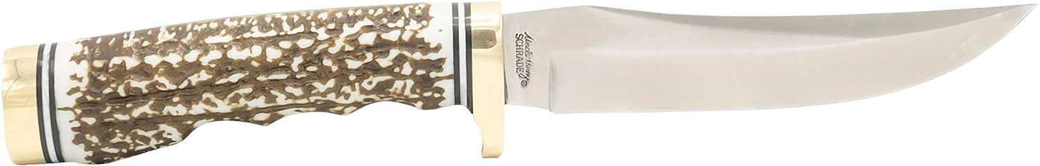 Uncle Henry 1100087 Next Gen Golden Spike 5" Fixed Plain Satin Polished Stainless Steel Blade, Brown Brass Accents Staglon Handle 3 Uncle Henry 1100087 Next Gen Golden Spike 5" Fixed Plain Satin Polished Stainless Steel Blade, Brown Brass Accents Staglon Handle