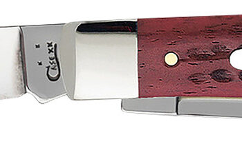 Case 00783 Trapper  Medium 3.25"/3.27" Folding Clip Point/Spey Plain Mirror Polished Tru-Sharp SS Blade Corn Cob Jigged Old Red Bone Handle