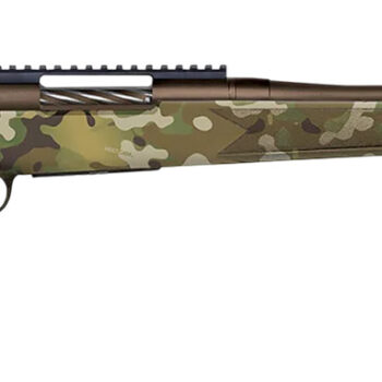 Mossberg 28283 Patriot  Compact 300 Win Mag 4+1 20" Patriot Brown Cerakote Threaded Bull Barrel, Patriot Brown Cerakote Steel Receiver w/Picatinny Rail, MultiCam Fixed Synthetic Stock