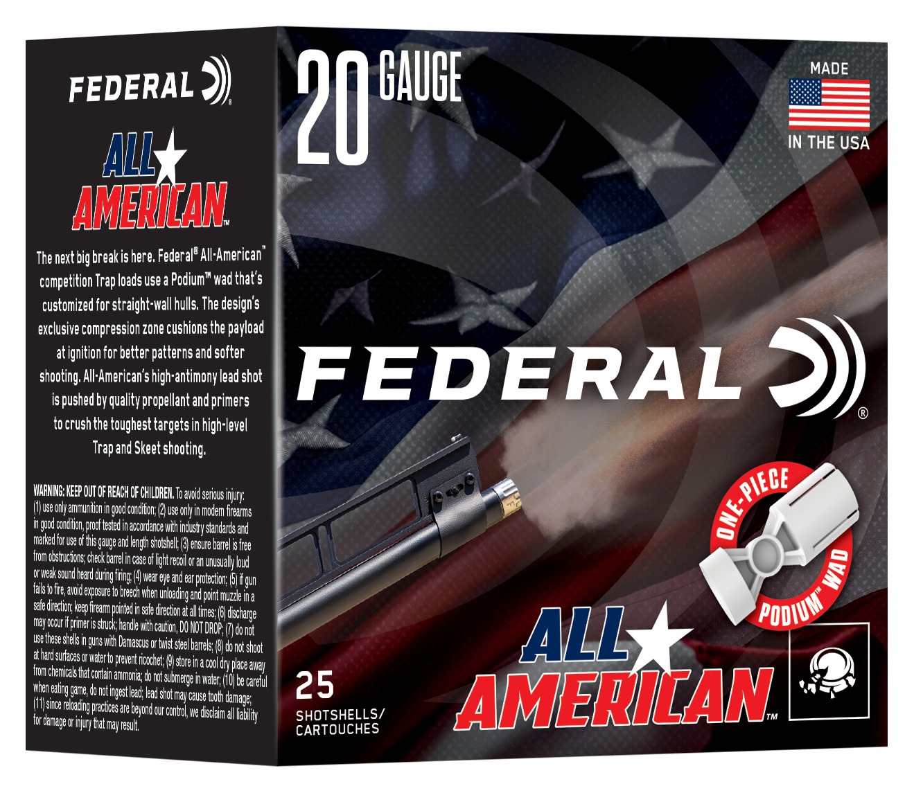 Federal FAA207.5 20Gauge 2.50" 7/8oz 7.5Shot 25 Per Box/10 Case 3 Federal FAA207.5 20Gauge 2.50" 7/8oz 7.5Shot 25 Per Box/10 Case