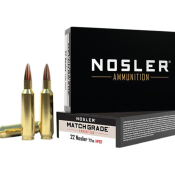 Nosler 60016 Match Grade  22Nosler 77gr Custom Competition Hollow Point Boat Tail 20 Per Box/10 Case
