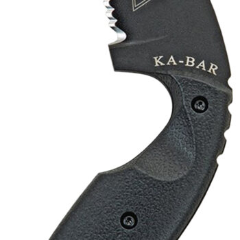 Ka-Bar 1481 TDI Law Enforcement 2.31" Fixed Drop Point Serrated Black AUS-8A SS Blade, Black Zytel Handle, Includes Belt Clip