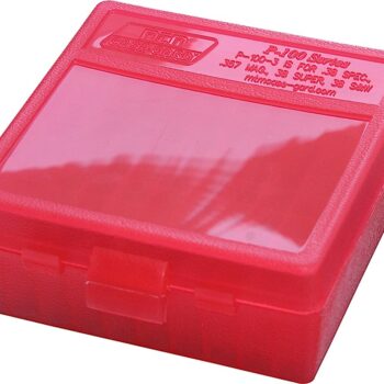 MTM Case-Gard P100329 Ammo Box Flip-Top Multi Caliber Clear Red Polypropylene 100rd