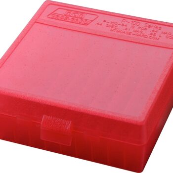 MTM Case-Gard P1004429 Ammo Box Flip-Top Multi Caliber Clear Red Polypropylene 100rd