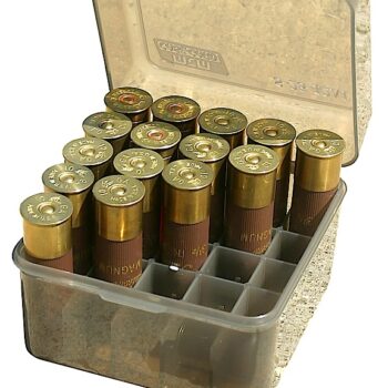 MTM Case-Gard S2512M41 Shotshell Box Flip-Top Multi Gauge Shotgun Clear Smoke Polypropylene 25rd