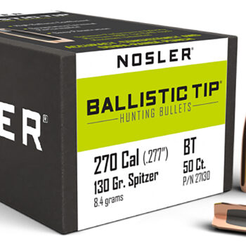 Nosler 27130 Ballistic Tip  270Caliber 130gr Spitzer 50/Box