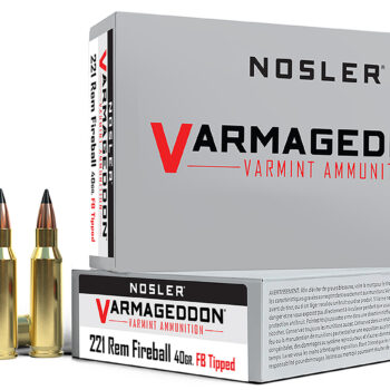 Nosler 65125 Varmageddon  221RemFireball 40gr Flat Base Tipped 20 Per Box/20 Case