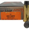 HSM 500SW6N Bear Load 500 S&W Mag 440 gr Wide Flat Nose 20 Per Box/ 25 Case 2 89764