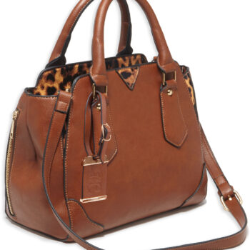 Bulldog BDP024 Satchel Purse w/Holster Chestnut Leather for Small Autos & Revolvers Ambidextrous Hand