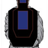Birchwood Casey 35721 Dirty Bird Bad Guy IPSC Silhouette Tagboard Hanging Pistol 12" x 18" Black/Blue/White 100 Per Pkg 2 105767