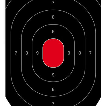 Birchwood Casey 35601 Dirty Bird  Silhouette Tagboard Hanging Pistol 12" x 18" Black/Red White Impact Splatter 100 Per Pkg