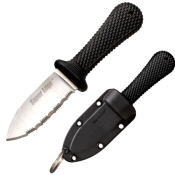 Cold Steel 42SS Super Edge  2" Fixed Part Serrated Japanese AUS-8A SS Blade/ Black Kray-Ex Handle Includes Sheath