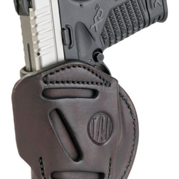 1791 Gunleather 4WH4SBRR 4-Way  IWB/OWB Size 04 Signature Brown Leather Belt Clip Compatible w/Glock 26/S&W M&P Shield/Springfield XD/XDS Right Hand