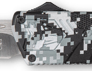 CobraTec Knives WDCCTLWDNS Lightweight  3.25" OTF Drop Point Plain D2 Steel Blade/Winter Digi Camo Aluminum Handle Includes Pocket Clip