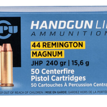PPU PPH44MH Handgun  44RemMag 240gr Jacketed Hollow Point 50 Per Box/10 Case
