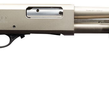 Charles Daly 930228 301 Tactical 12 Gauge Pump 3" 5+1 18.50" Nickel Vent Rib Barrel, Nickel Aluminum Receiver, Black Fixed Synthetic w/Pistol Grip Stock,