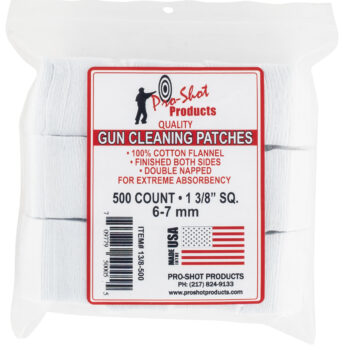 Pro-Shot 138500 Cleaning Patches  6mm/7mm 1.38" Cotton Flannel 500 Per Pkg